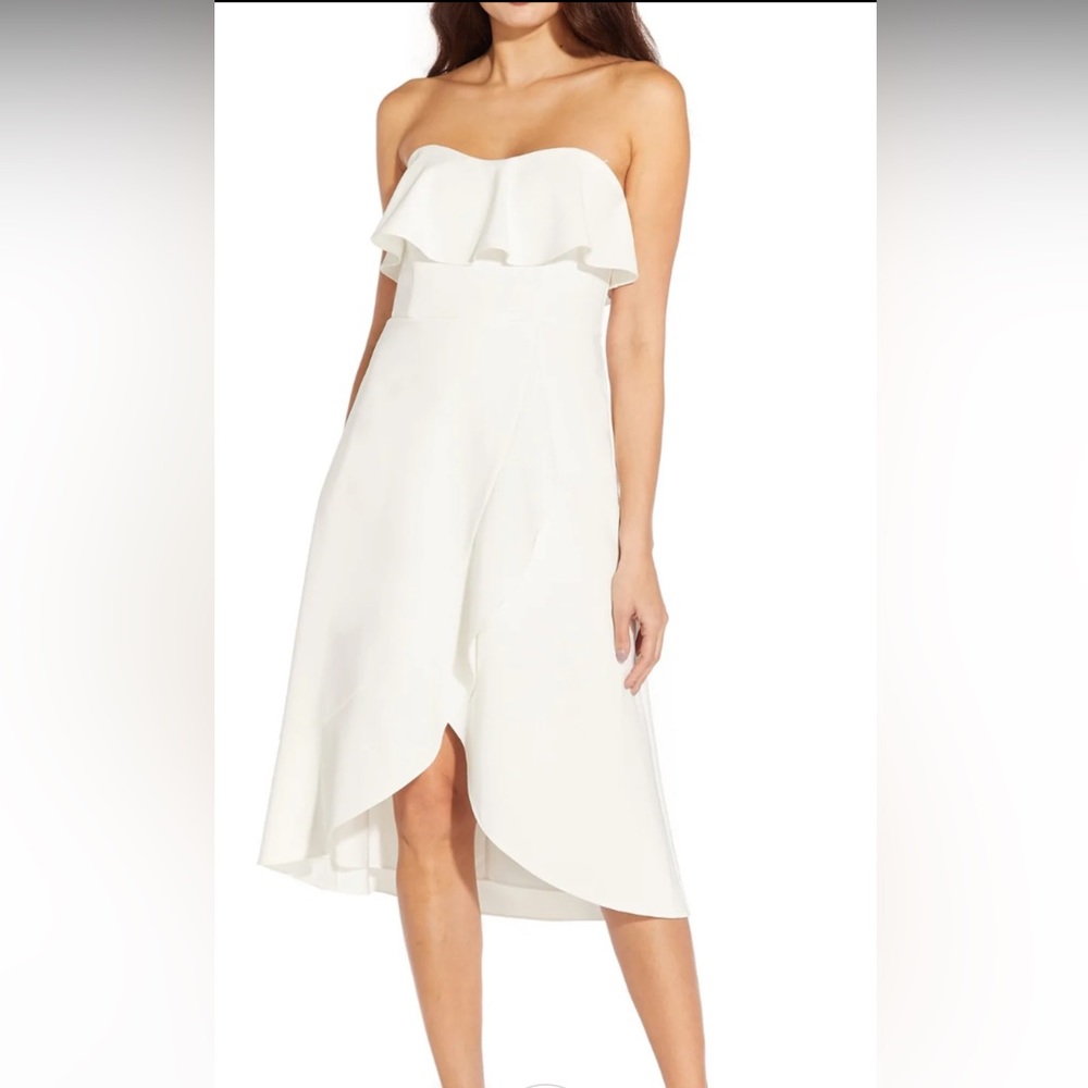 Aidan by Aidan Maddox Strapless Popover High Low Dress